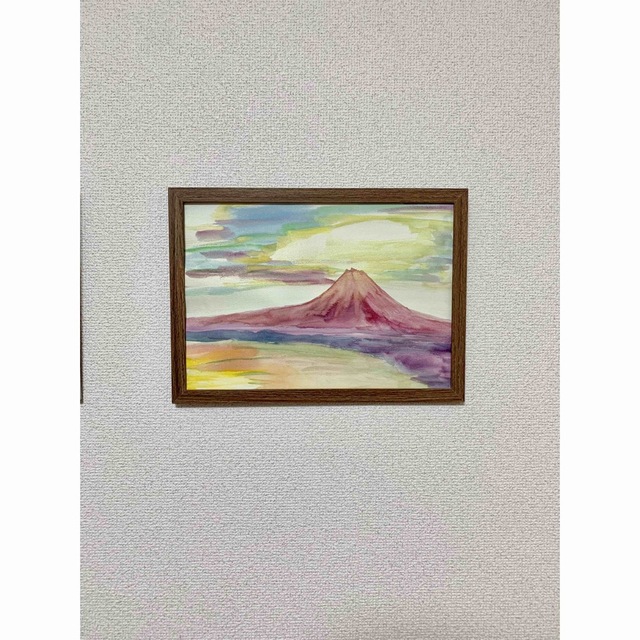 肌触りがいい レインボー 開運絵画 レインボー富士 虹色 虹 風水絵画