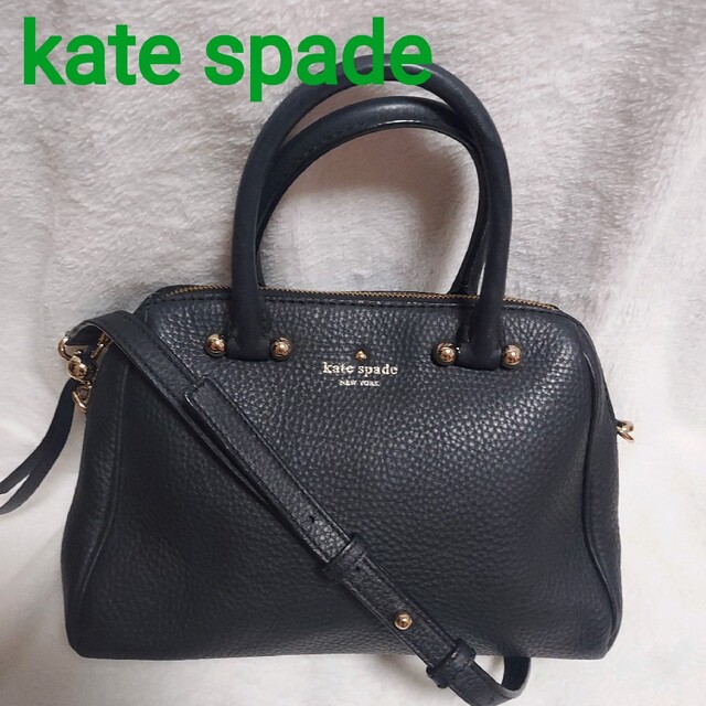 美品☆ケイトスペード kate spadeパターソンショルダーバッグ 黒 シボ革