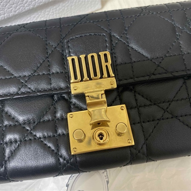 Christian Dior - dior 長財布 ディオール 本革 黒 ブラックの通販 by