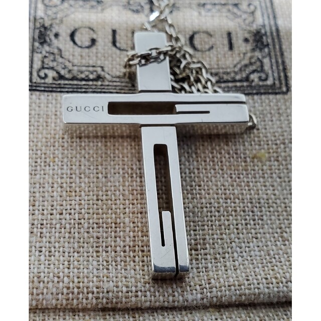 【超レア廃盤品】GUCCI クロス カットアウトG チェーンネックレス ラージ