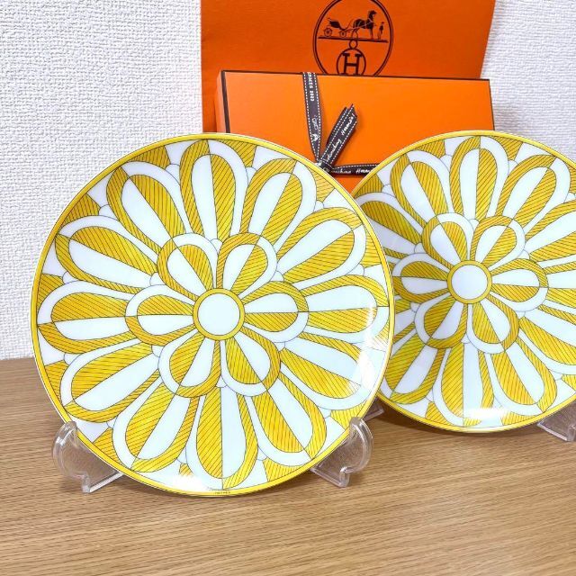 高品質】 【新品 2枚 ギフト用】エルメス ソレイユ デザートプレート