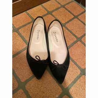 レペット(repetto)のレペット　ポインテッド　フラットシューズ　黒　スエード(バレエシューズ)