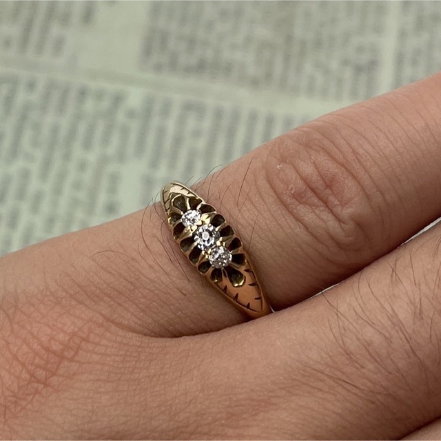 激レア 英国 イギリス アンティーク 18ct 18金 ジプシーリング