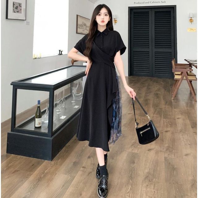 大きいサイズ レディース ワンピース 異素材 春夏 秋 新品 半袖の通販
