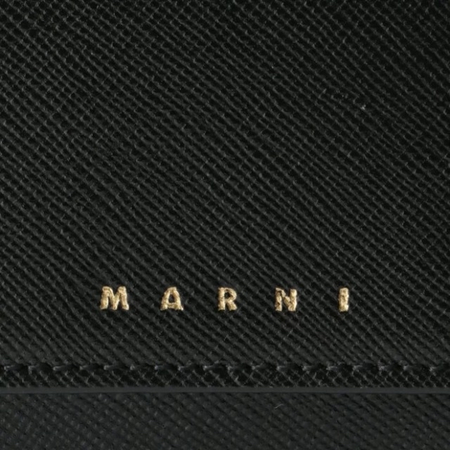 マルニ MARNI 財布 三つ折り ミニ財布 サフィアーノレザー ブラック 新品