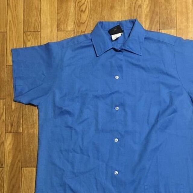 80s USA製 HILTON ボーリングシャツ 水色 36