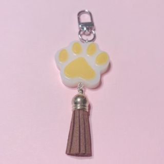 肉球 キーホルダー キーチェーン ペット ホワイト イエロー