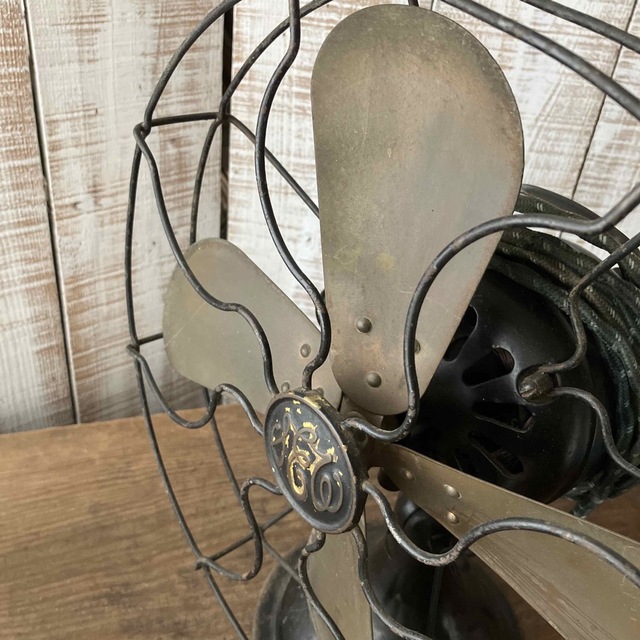 アンティーク　芝浦　鉄製　電気扇　真鍮羽　扇風機　　動作確認済み