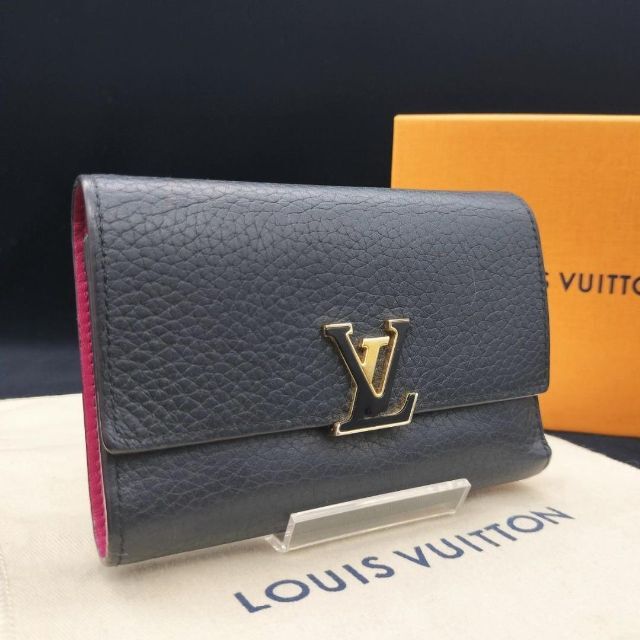 LOUIS VUITTON - ルイヴィトン ポルトフォイユ カプシーヌ コンパクト 財布 ブラック ピンクの通販 by Dear Brand