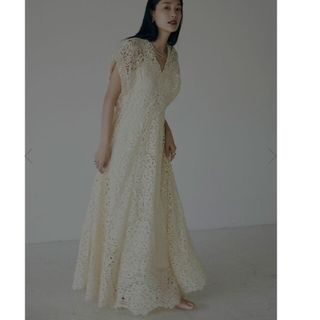 アメリヴィンテージ(Ameri VINTAGE)のameri 2WAY FLARE CHEMICAL LACE DRESS トール(ロングドレス)