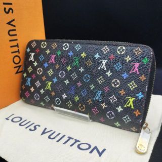 ルイヴィトン(LOUIS VUITTON)のルイヴィトン ジッピーウォレット マルチカラー ブラック モノグラム 長財布(財布)