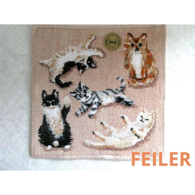 FEILER(フェイラー)の❤FEILER❤ マイキトゥン　ハンカチ ピンク　猫　ねこちゃん　cat　新品 レディースのファッション小物(ハンカチ)の商品写真