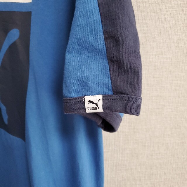 PUMA(プーマ)の90s Vintage古着 PUMA リンガーTシャツ 青ブルー y2k メンズのトップス(Tシャツ/カットソー(半袖/袖なし))の商品写真