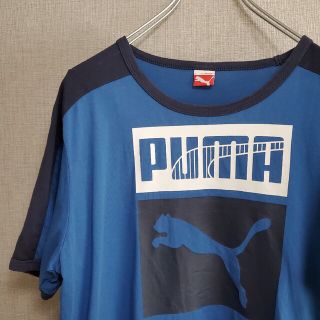 プーマ(PUMA)の90s Vintage古着 PUMA リンガーTシャツ 青ブルー y2k(Tシャツ/カットソー(半袖/袖なし))