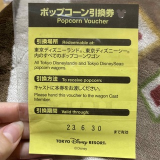 ディズニー(Disney)のポップコーン引き換え券(遊園地/テーマパーク)