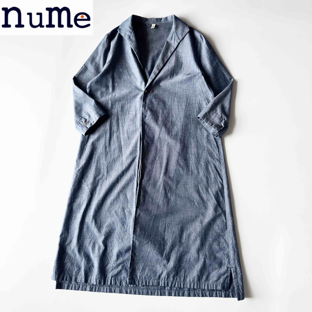 美品 パラスパレス nume スキッパーシャンブレーロングシャツワンピース 2wemeeensss