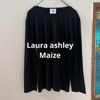 ローラアシュレイ(LAURA ASHLEY)のLaura Ashley シンプル長袖Tシャツ　黒　SからM(Tシャツ(長袖/七分))