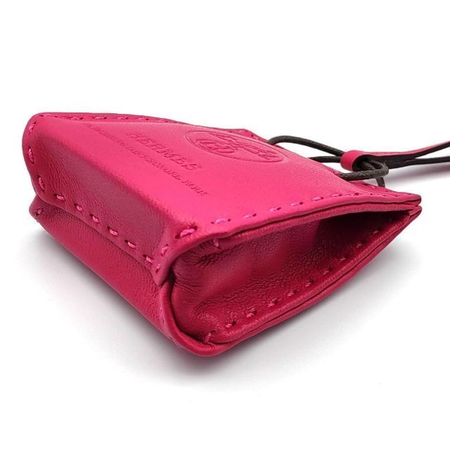 極美品【エルメス】サック オランジュ バッグチャーム ローズメキシコ-