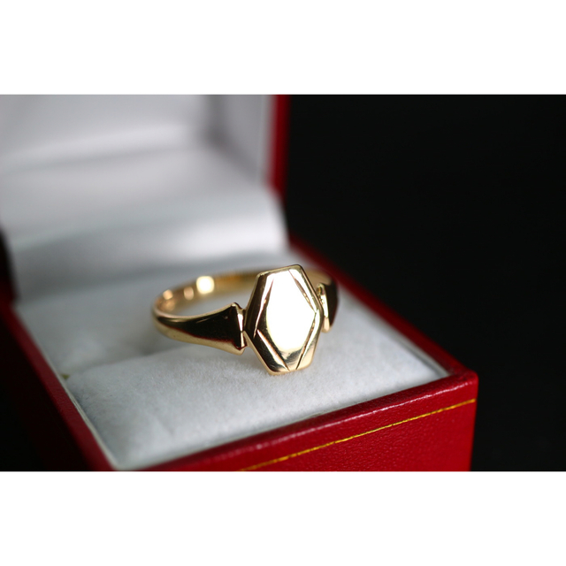 ゴールド リング 指輪 英国 ビンテージ イギリス 9ct 375 J93 レディースのアクセサリー(リング(指輪))の商品写真