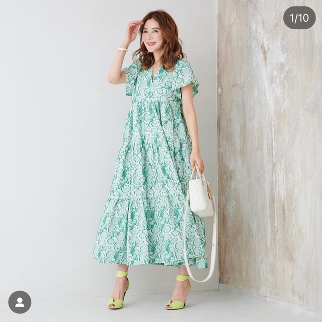 OBLI - 新品未使用 OBLI【obliM】フリンジジャガードVネックワンピース