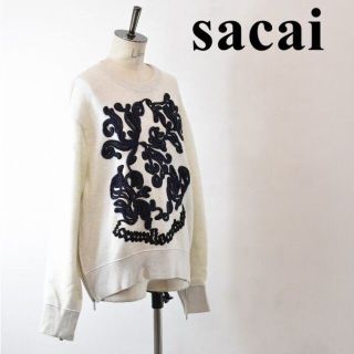 sacai サカイ  袖ZIP ショート丈 スウェット  グレー