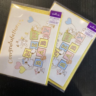 スヌーピー(SNOOPY)の新品　お祝い　カード　スヌーピー　2枚セット　⭐️  赤ちゃん　誕生　立体カード(その他)