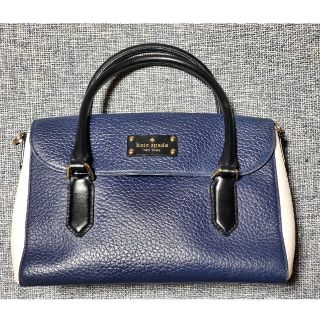 ケイトスペードニューヨーク(kate spade new york)の稀少　ケイトスペード　katespade　ネイビー×ベージュ　２wayショルダー(ハンドバッグ)