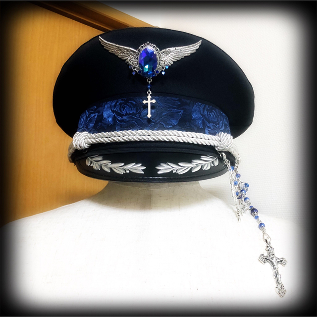 多色展開 -Diabolos-軍帽 ポリスハット カスタム軍帽 悪魔 十字架