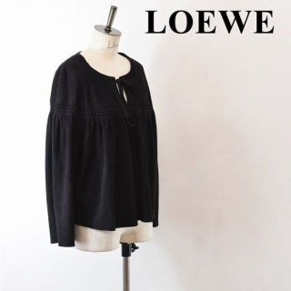 ロエベ(LOEWE)のAL BE0018 高級 LOEWE ロエベ リボン ギャザー ショート丈 長袖(シャツ/ブラウス(長袖/七分))