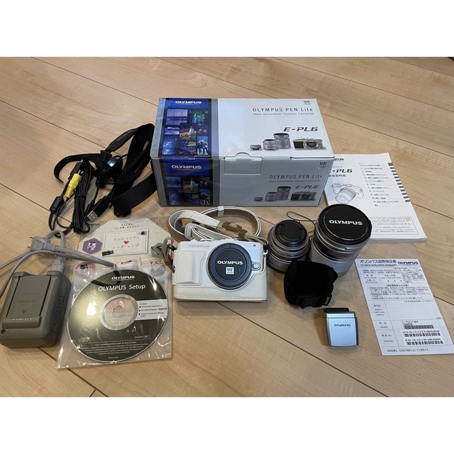 OLYMPUS - OLYMPUS E-PL6 E-PL6 ダブルズームキット WHITEの通販 by て