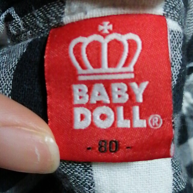 BABYDOLL(ベビードール)のベビードール　長袖シャツ　80cm　ブロックチェック　星　王冠 キッズ/ベビー/マタニティのベビー服(~85cm)(シャツ/カットソー)の商品写真
