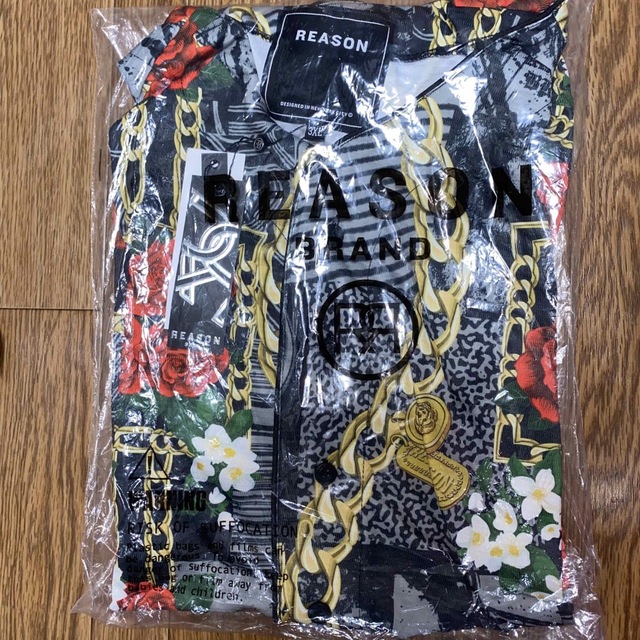 REASON BRAND Versace風 ベースボールシャツ 3XL