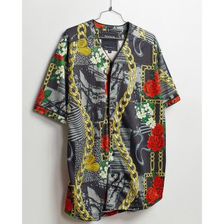 REASON BRAND Versace風 ベースボールシャツ 3XL