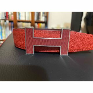 エルメス(Hermes)のHERMES コンスタンス　ベルト　レッド　購入時20万(ベルト)