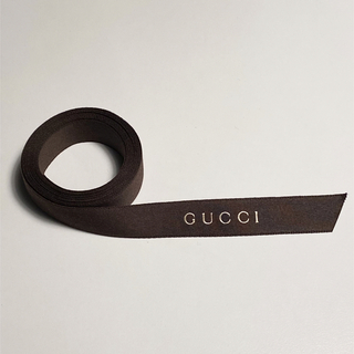 グッチ(Gucci)のGUCCI グッチ リボン  ブラウン  ゴールドロゴ  236cm  美品(ラッピング/包装)
