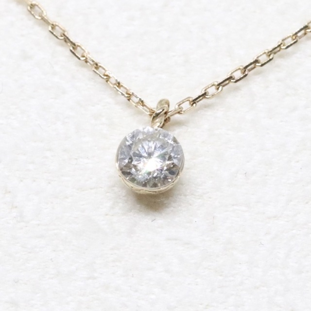 話題沸騰中】 アガット 0.2ct k18 一粒ダイヤ ミステリー ネックレス