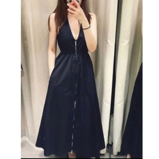 【新品未使用】ZARA ジッパーポプリンワンビース