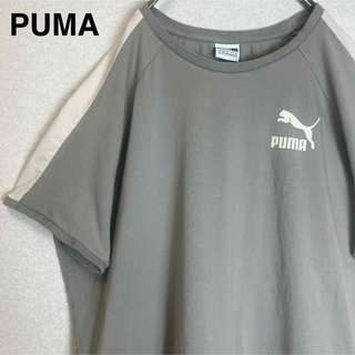 プーマ(PUMA)のPUMA プーマ ラングランTシャツ サイドライン ロゴ ワンポイントグレージュ(Tシャツ(半袖/袖なし))