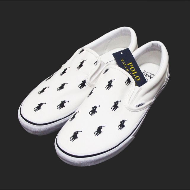 POLO RALPH LAUREN(ポロラルフローレン)の★新品★ラルフローレン★ポニー総柄スリッポン (White/10/28cm) メンズの靴/シューズ(スニーカー)の商品写真