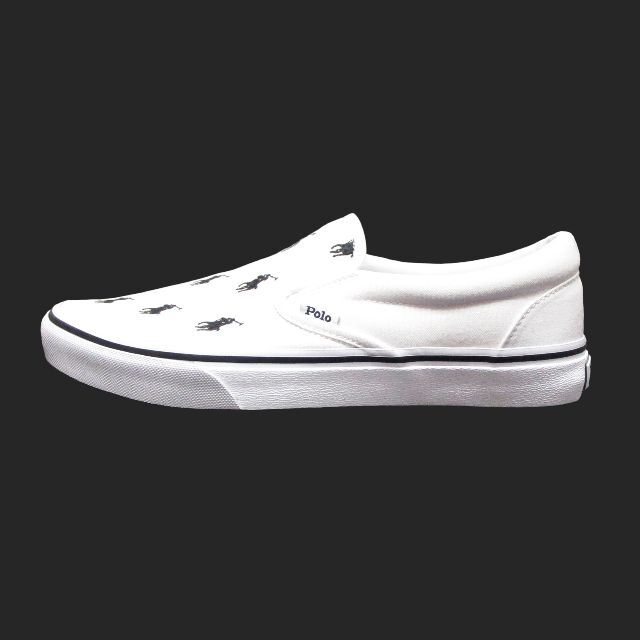 ★新品★ラルフローレン★ポニー総柄スリッポン(White/9.5/27.5cm)