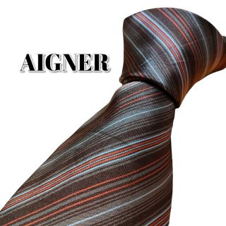 アイグナー(AIGNER)の★AIGNER★　アイグナー　ブラウン系　ストライプ　イタリア製(ネクタイ)