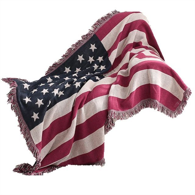 【色: アメリカ国旗】モデルノ　ラ　テールコットン 素材 130cm×180cm