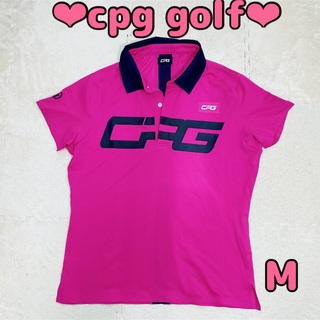 パーリーゲイツ(PEARLY GATES)のCPGgolf ピンク半袖ポロシャツ M ゴルフ レディース cpg(ウエア)