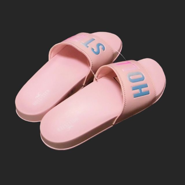 Hollister(ホリスター)の★新品★ホリスター★ロゴスライドサンダル(Pink/L/26.5cm) メンズの靴/シューズ(サンダル)の商品写真