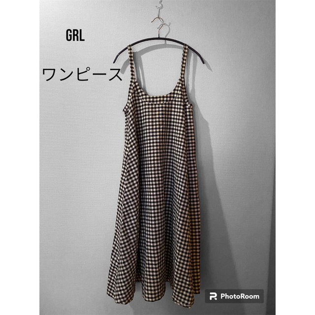 GRL(グレイル)のグレイル GRL フレアワンピース  美品 チェック マタニティウェア レディースのワンピース(ロングワンピース/マキシワンピース)の商品写真