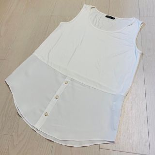 モマ(MOMA)の白　トップス　タンクトップ　カットソー　ブラウス　Tシャツ　半袖　ノースリーブ(カットソー(半袖/袖なし))