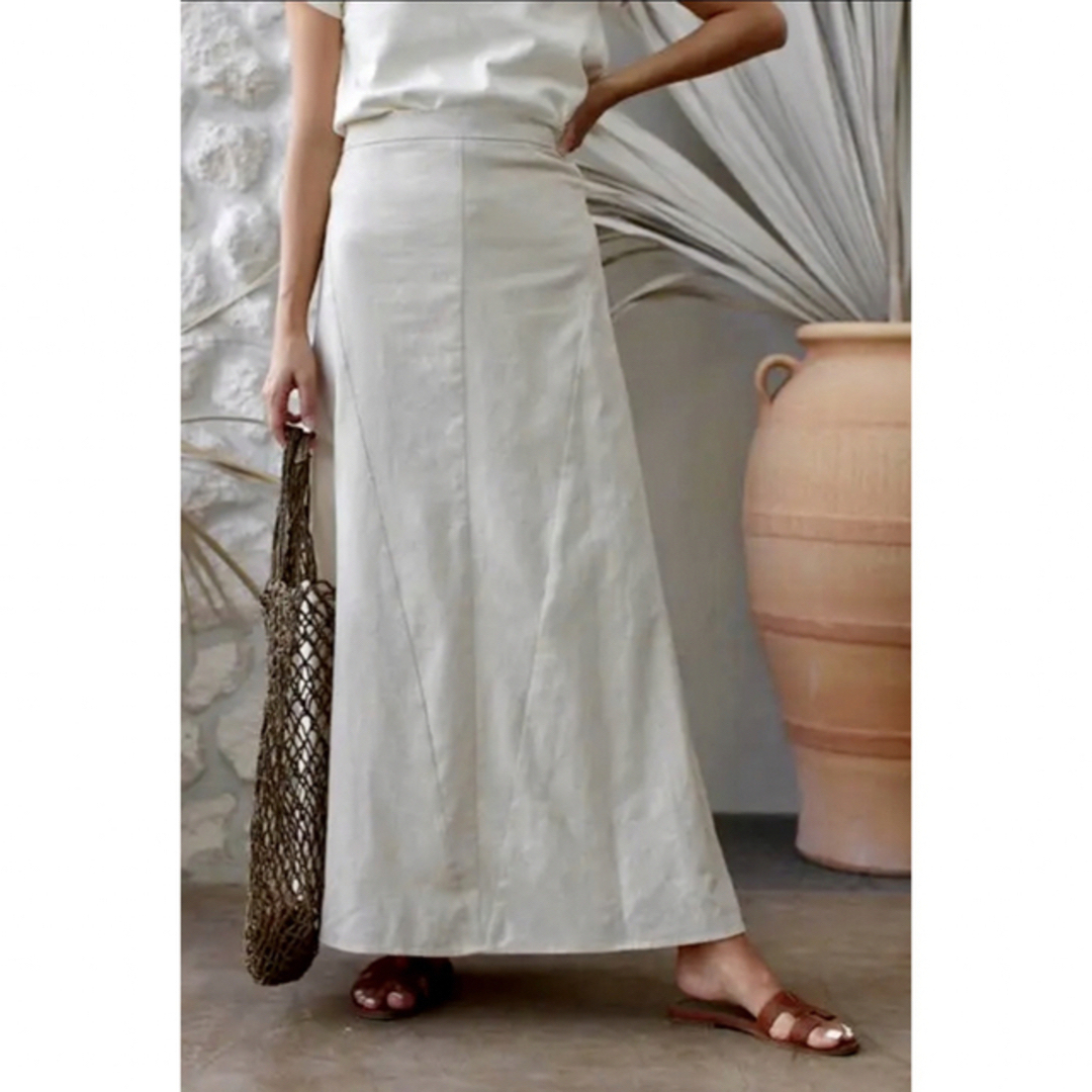 room306 CONTEMPORARY(ルームサンマルロクコンテンポラリー)のroom306♥︎Linen blend flare skirt レディースのスカート(ロングスカート)の商品写真