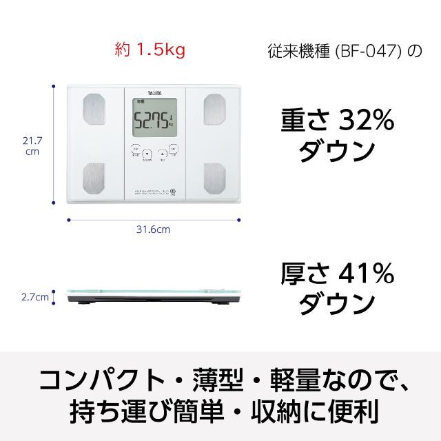 タニタ 体重 体組成計 50g ホワイト BC-314 WH 自動認識機能付き立その他