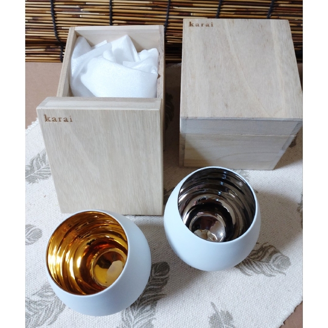 グラス 花蕾(karai) 金、銀色 廣田硝子 酒器 - グラス/カップ