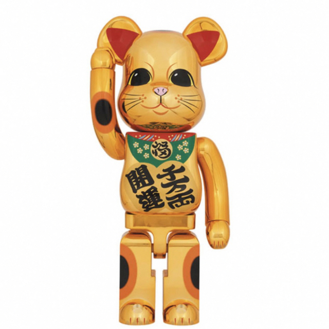 ベアブリックBE@RBRICK 招き猫 開運・千万両 金メッキ 1000％